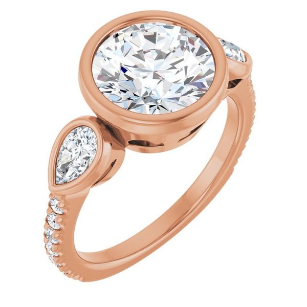 Bezel-Set Three-Stone Engagement Ring