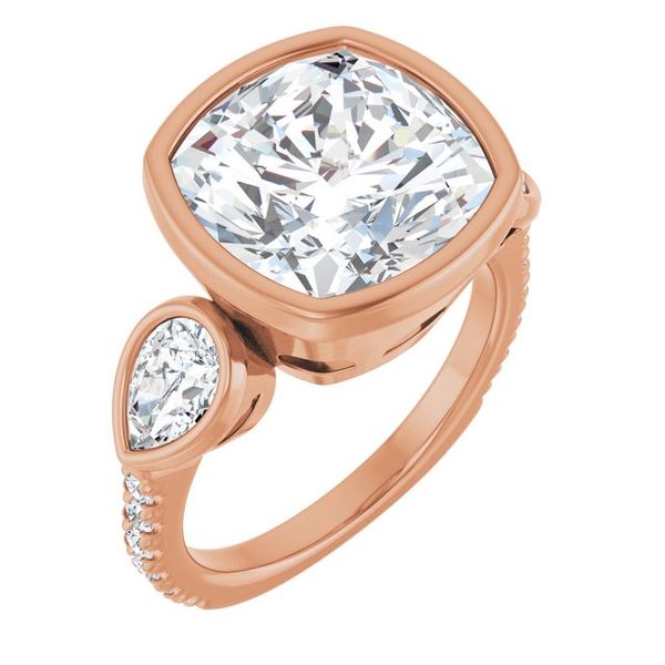 Bezel-Set Three-Stone Engagement Ring