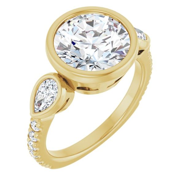Bezel-Set Three-Stone Engagement Ring