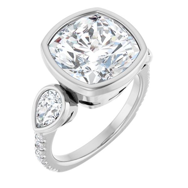 Bezel-Set Three-Stone Engagement Ring