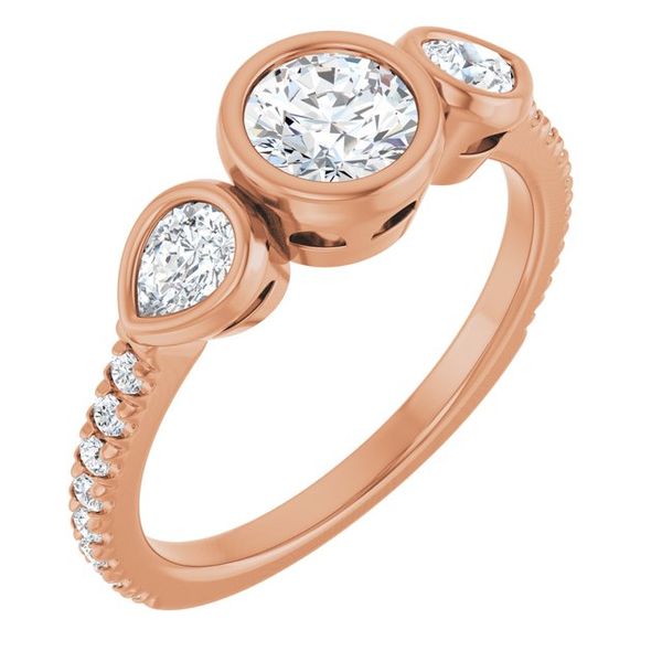 Bezel-Set Three-Stone Engagement Ring