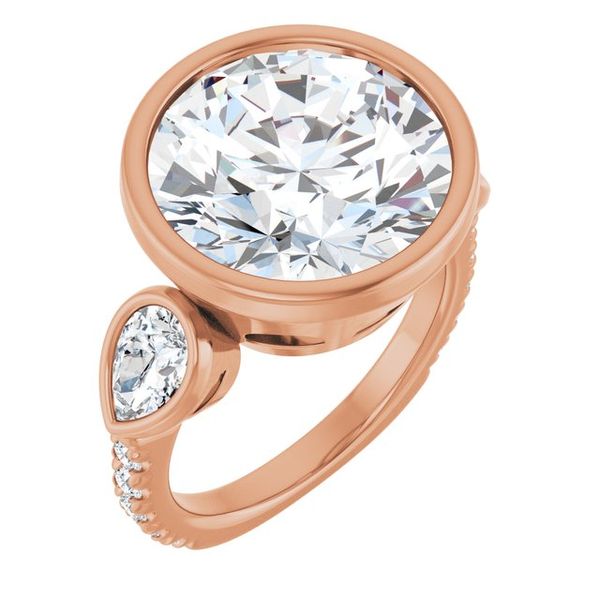 Bezel-Set Three-Stone Engagement Ring