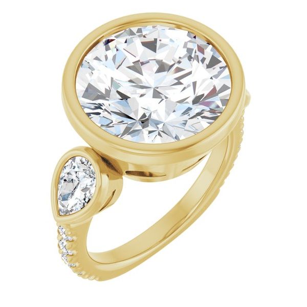 Bezel-Set Three-Stone Engagement Ring