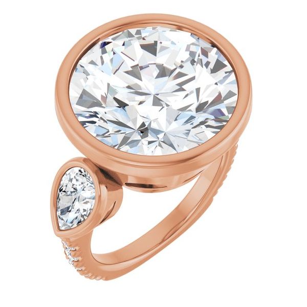 Bezel-Set Three-Stone Engagement Ring