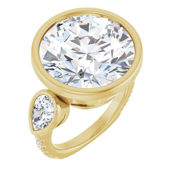 Bezel-Set Three-Stone Engagement Ring