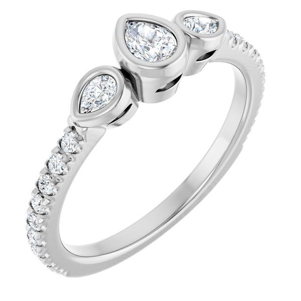 Bezel-Set Three-Stone Engagement Ring