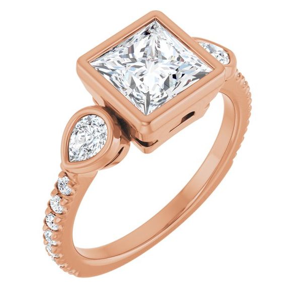 Bezel-Set Three-Stone Engagement Ring