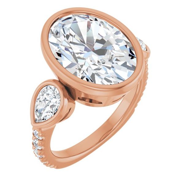 Bezel-Set Three-Stone Engagement Ring