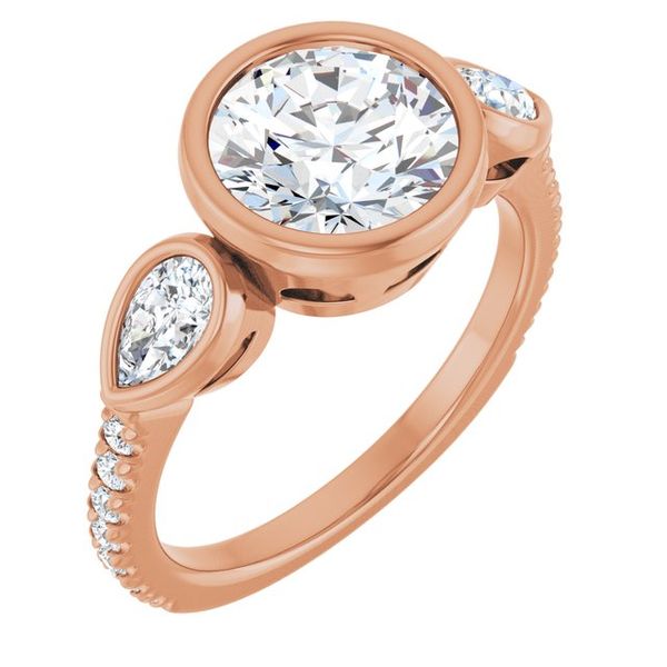 Bezel-Set Three-Stone Engagement Ring