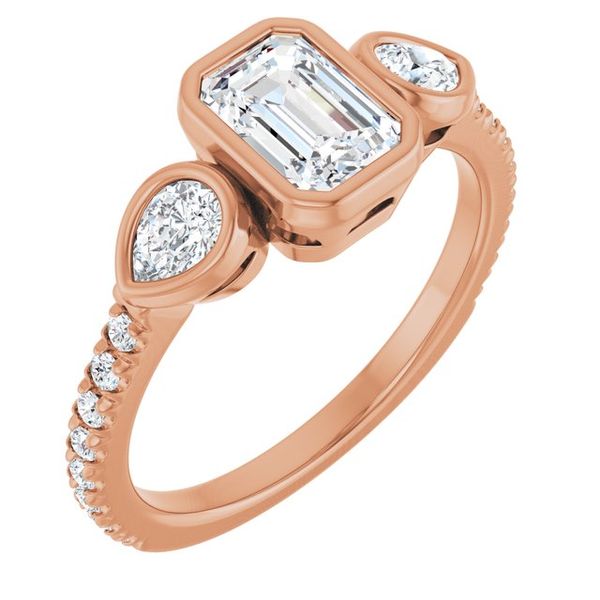 Bezel-Set Three-Stone Engagement Ring