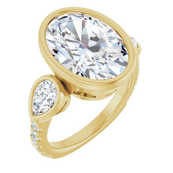 Bezel-Set Three-Stone Engagement Ring