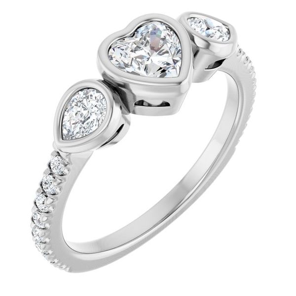 Bezel-Set Three-Stone Engagement Ring