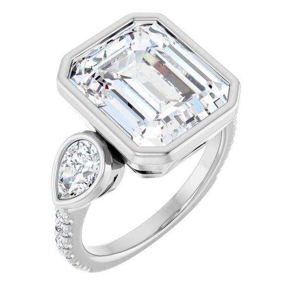 Bezel-Set Three-Stone Engagement Ring