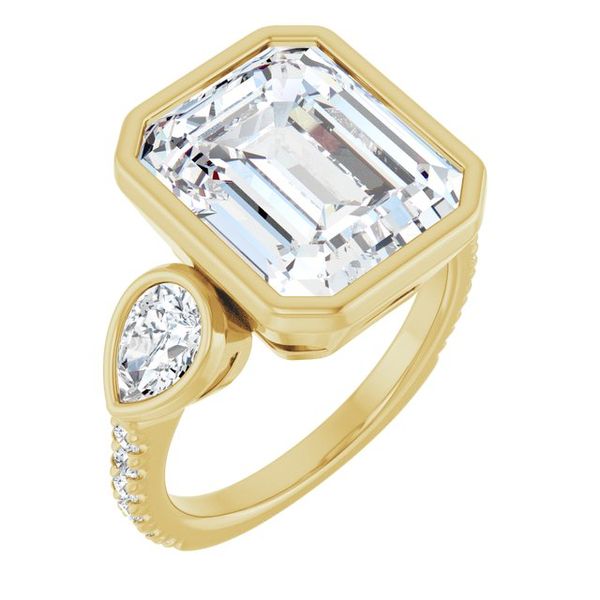 Bezel-Set Three-Stone Engagement Ring