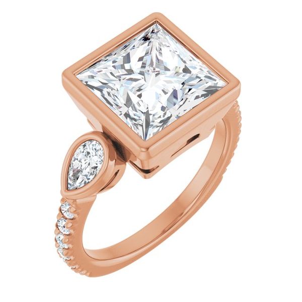 Bezel-Set Three-Stone Engagement Ring