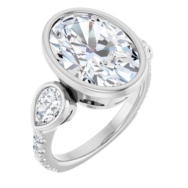 Bezel-Set Three-Stone Engagement Ring