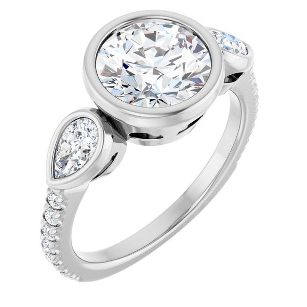 Bezel-Set Three-Stone Engagement Ring