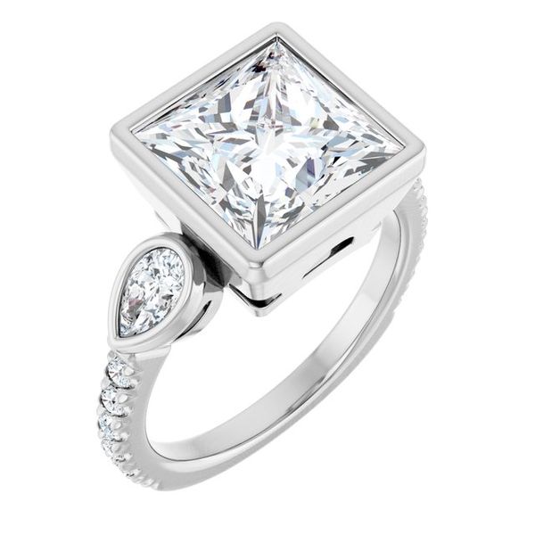 Bezel-Set Three-Stone Engagement Ring