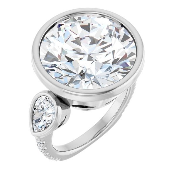 Bezel-Set Three-Stone Engagement Ring