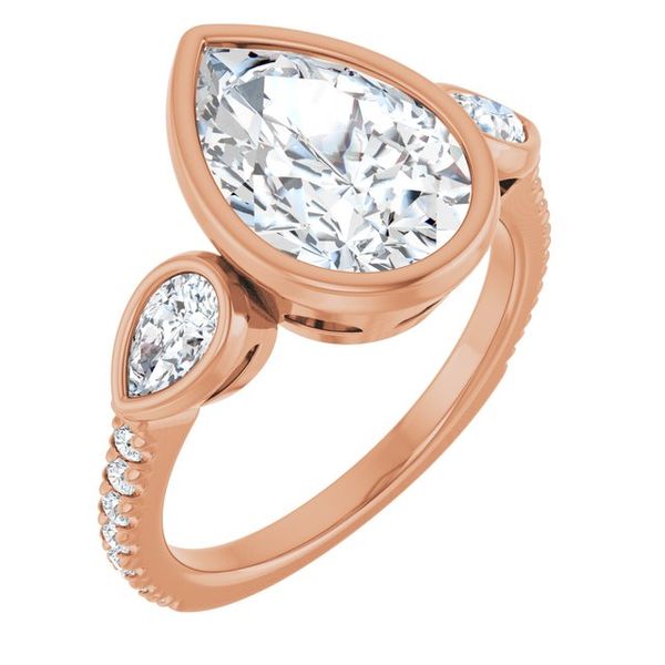 Bezel-Set Three-Stone Engagement Ring