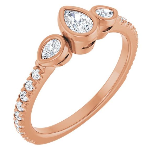 Bezel-Set Three-Stone Engagement Ring