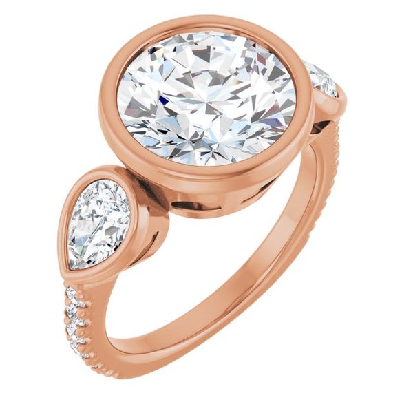 Bezel-Set Three-Stone Engagement Ring