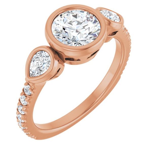 Bezel-Set Three-Stone Engagement Ring