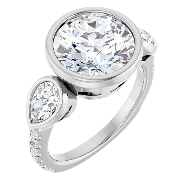 Bezel-Set Three-Stone Engagement Ring