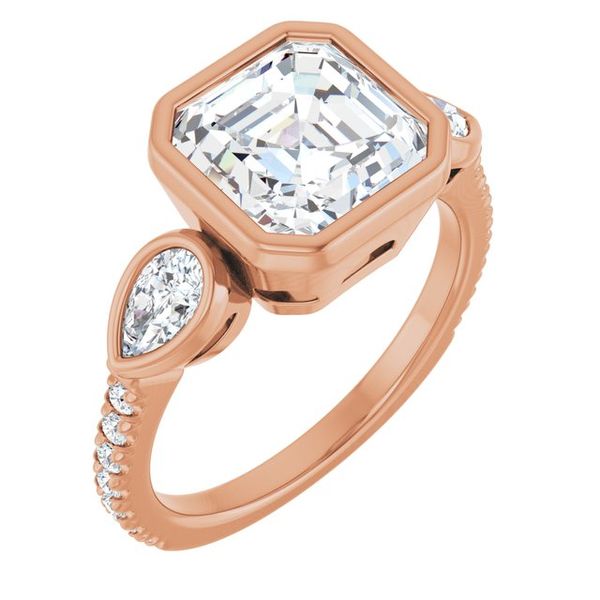 Bezel-Set Three-Stone Engagement Ring