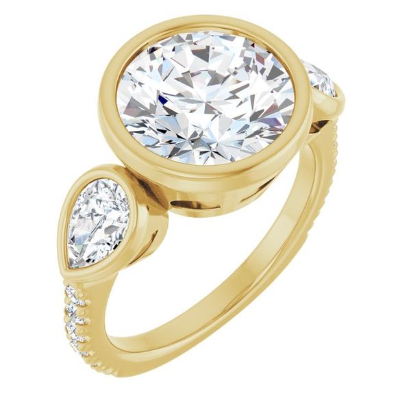 Bezel-Set Three-Stone Engagement Ring