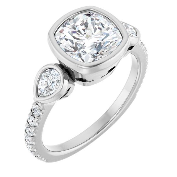 Bezel-Set Three-Stone Engagement Ring