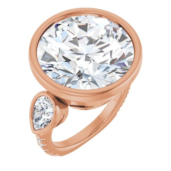 Bezel-Set Three-Stone Engagement Ring