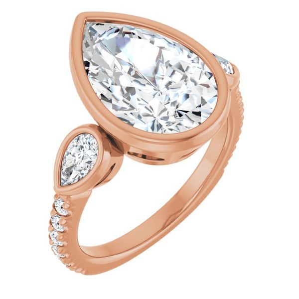 Bezel-Set Three-Stone Engagement Ring