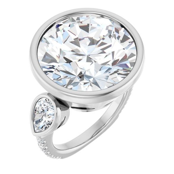 Bezel-Set Three-Stone Engagement Ring