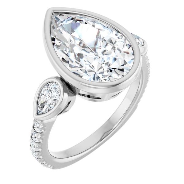 Bezel-Set Three-Stone Engagement Ring