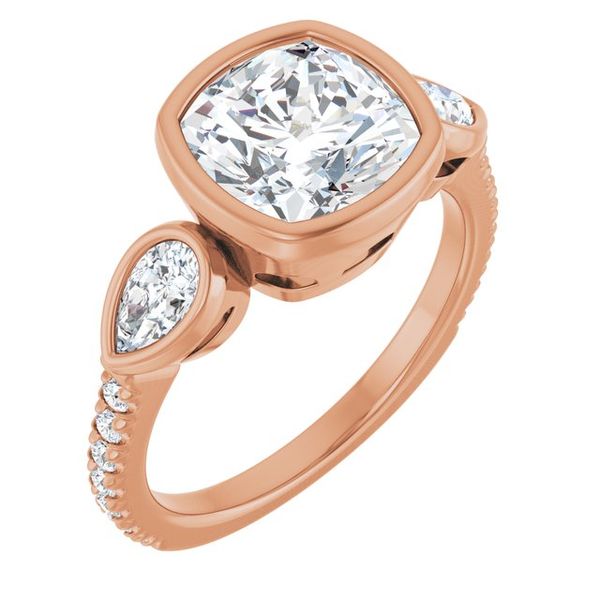 Bezel-Set Three-Stone Engagement Ring