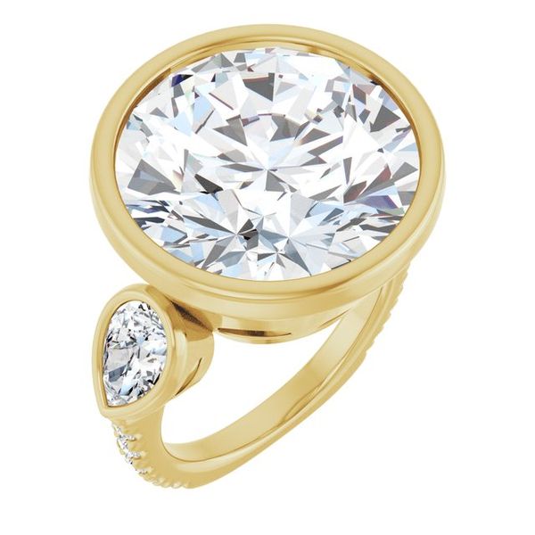 Bezel-Set Three-Stone Engagement Ring