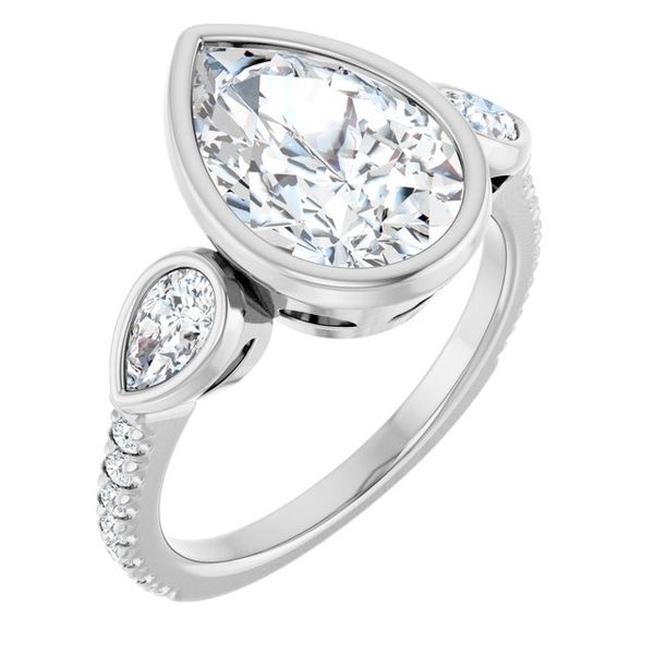 Bezel-Set Three-Stone Engagement Ring