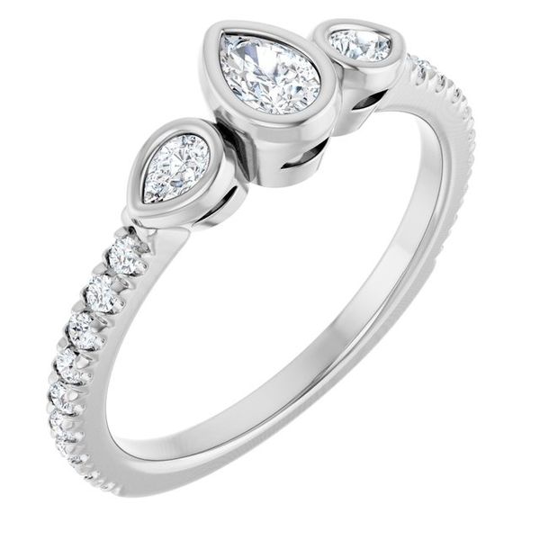 Bezel-Set Three-Stone Engagement Ring