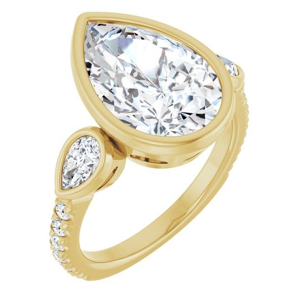 Bezel-Set Three-Stone Engagement Ring