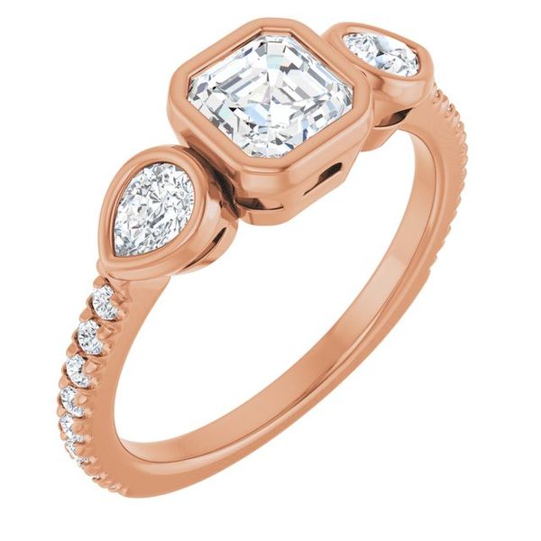 Bezel-Set Three-Stone Engagement Ring