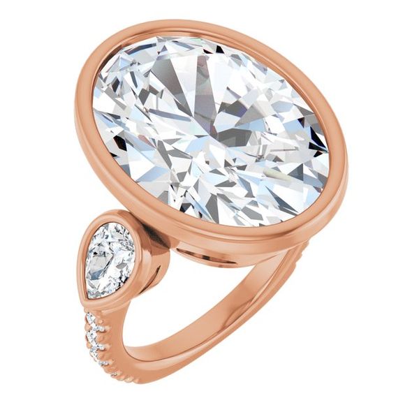 Bezel-Set Three-Stone Engagement Ring