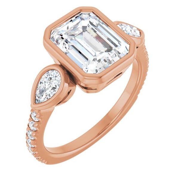 Bezel-Set Three-Stone Engagement Ring