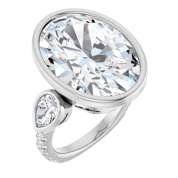 Bezel-Set Three-Stone Engagement Ring