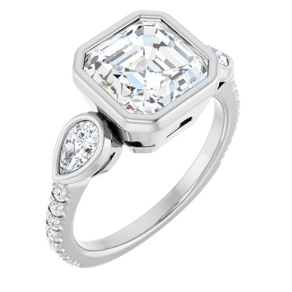 Bezel-Set Three-Stone Engagement Ring
