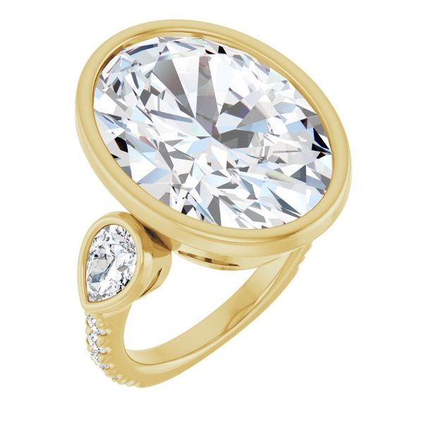 Bezel-Set Three-Stone Engagement Ring