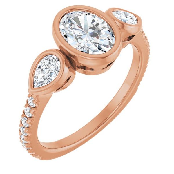 Bezel-Set Three-Stone Engagement Ring