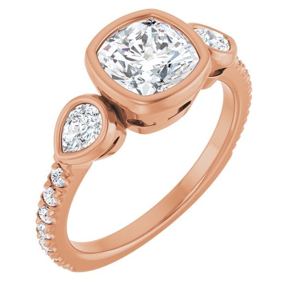 Bezel-Set Three-Stone Engagement Ring