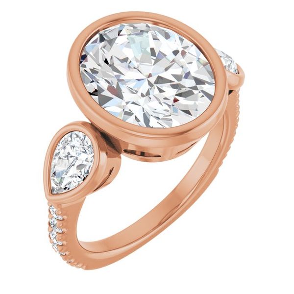Bezel-Set Three-Stone Engagement Ring