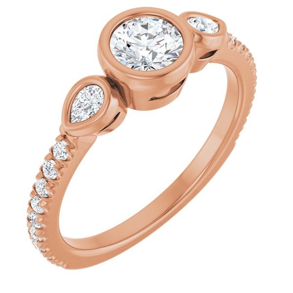 Bezel-Set Three-Stone Engagement Ring